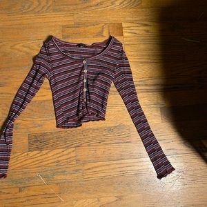 Multicolor striped crop top